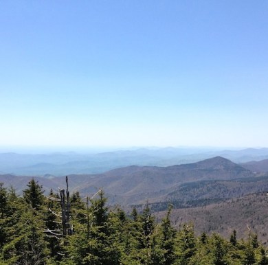 The view from Mount Mitchell, N.C., the tallest peak east of the Mississippi (accessible from the Blue Ridge Parkway).
