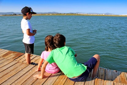 Kids on a pier