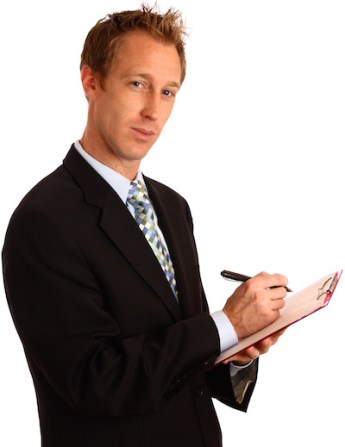 Man with clipboard